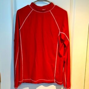 EUC Lands End Long Sleeve Red Rashguard - XL
